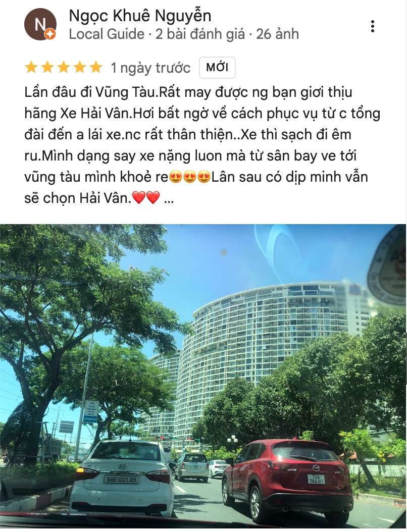 Khách hàng Ngọc Khuê đánh giá dịch vụ Hải Vân Vũng Tàu